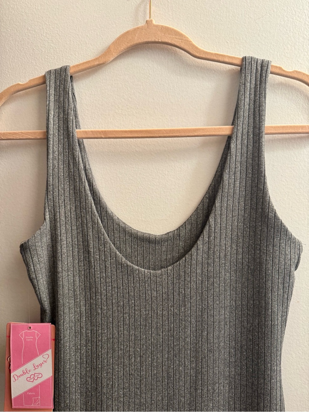 Heart Hips Gray Ribbed Midi Tank Dress - Picture 8 of 9
